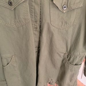 Distressed army green jacket